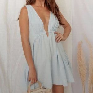 V Neck Babydoll Dress